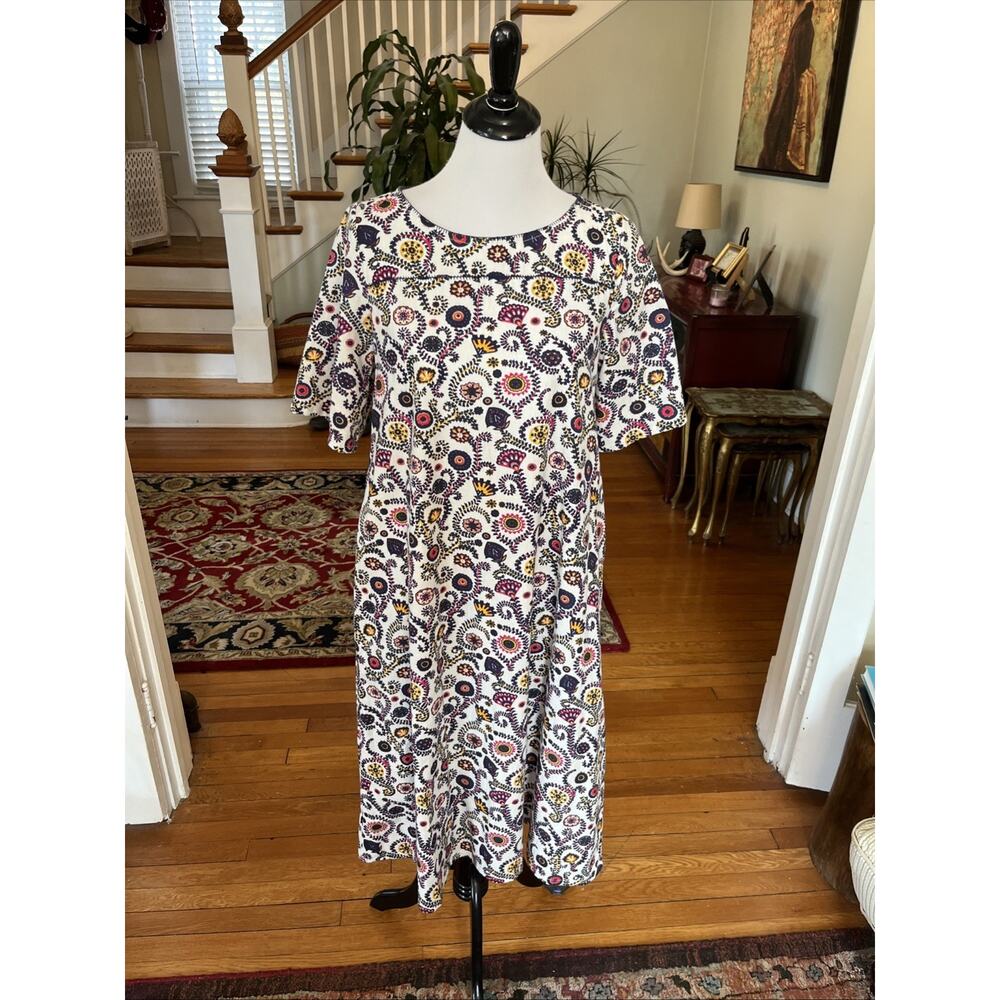 NEW Mata Traders Maxi Dress 100% Cotton Short Sleeve India Block Print Pockets